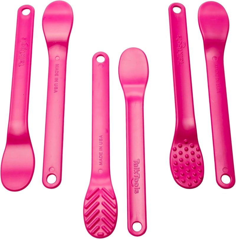 TalkTools ® Magenta Flatty™ - Encourages lip closure | Increased oral-sensory stimulation to the lips & tongue | FDA compliant, Latex, Lead, BPA, & Phthalates free (Set of 6) - Image 2